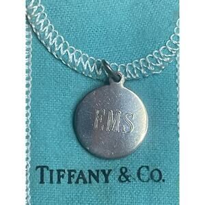 Vintage Tiffany & Co Sterling Silver Engraved Charm EMS 12-3-65 3.52g